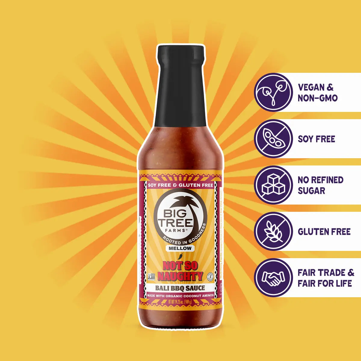 BIG TREE FARMS - BBQ SAUCE - MELLOW NOT SO NAUGHTY - 1
