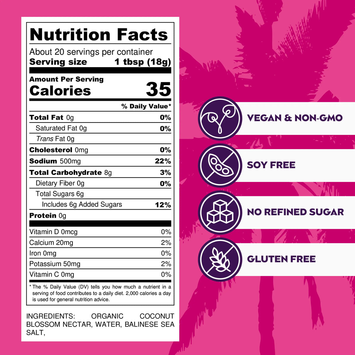 Big Tree Farms - PDP - Coco Aminos 10oz - Nutrition Facts