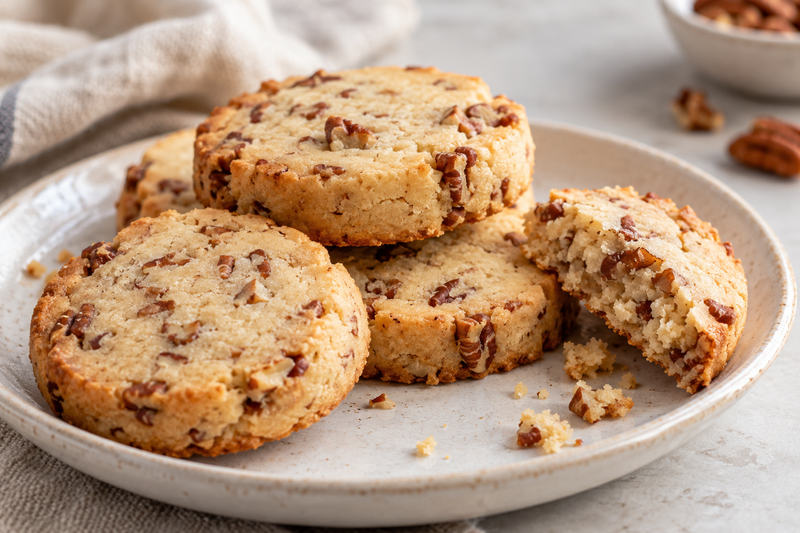 Maple Pecan Shortbread Cookies