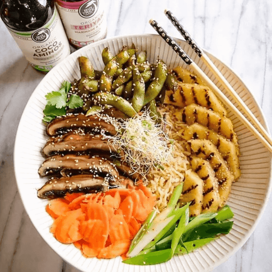 Teriyaki Grilled Pineapple and Portobello