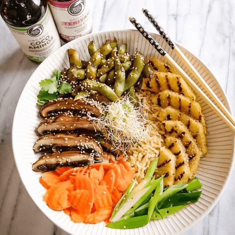 Teriyaki Grilled Pineapple and Portobello