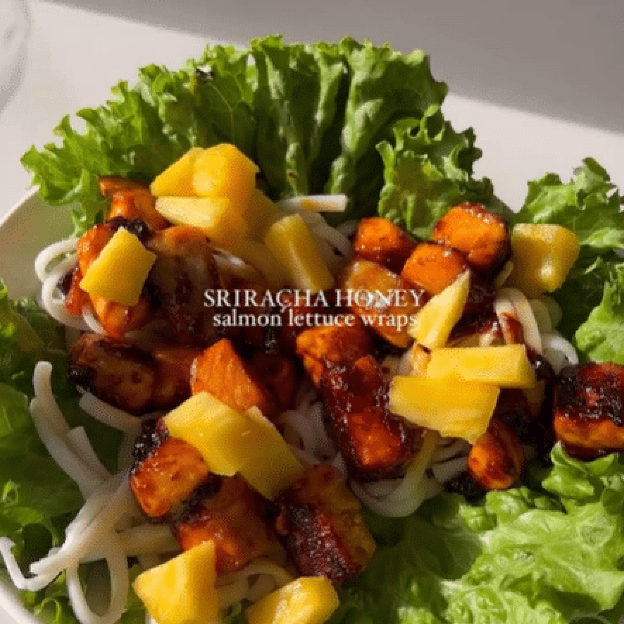 Spicy Salmon Bites with Rice Noodles