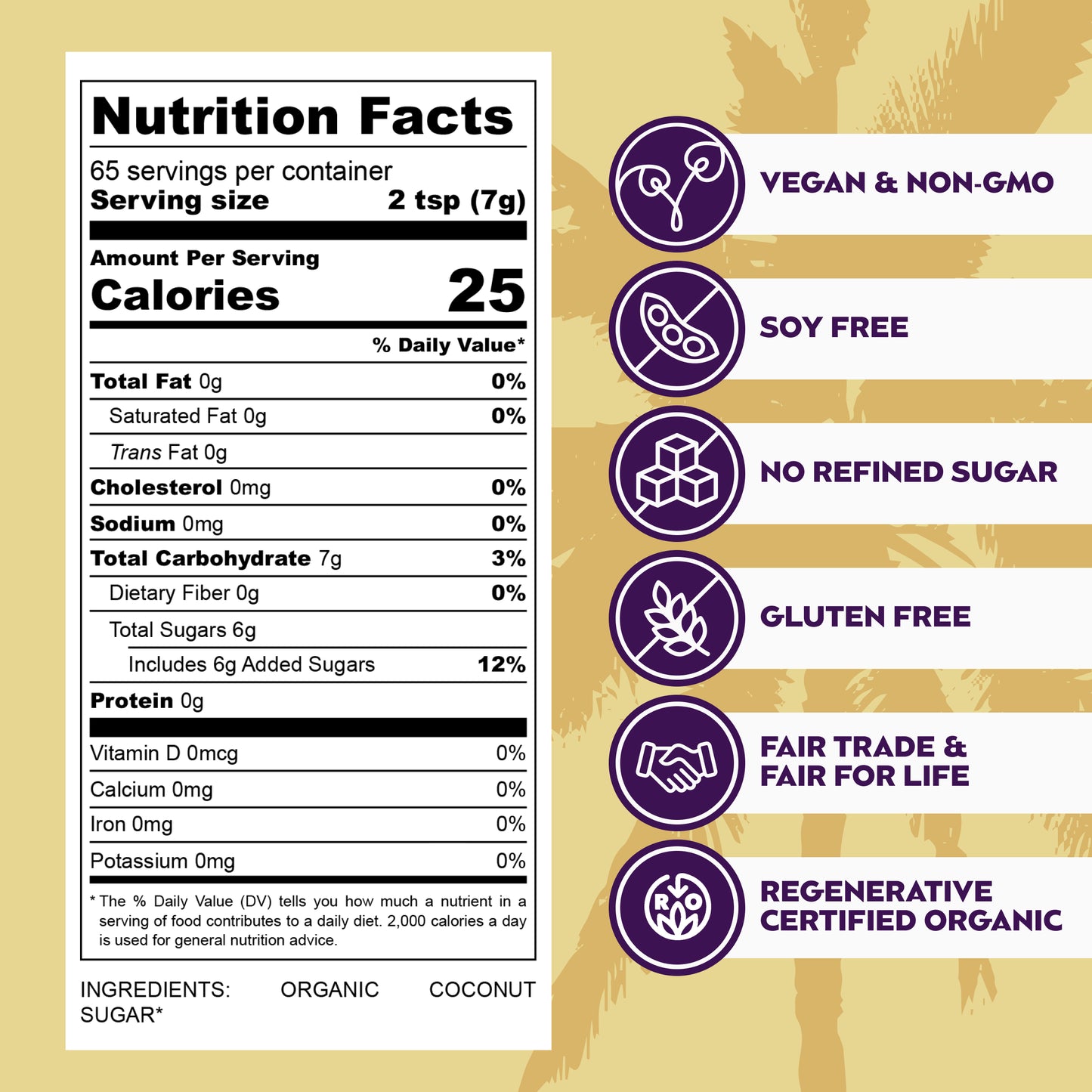 Big Tree Farms - PDP - Sugars Brown - Nutrition Facts