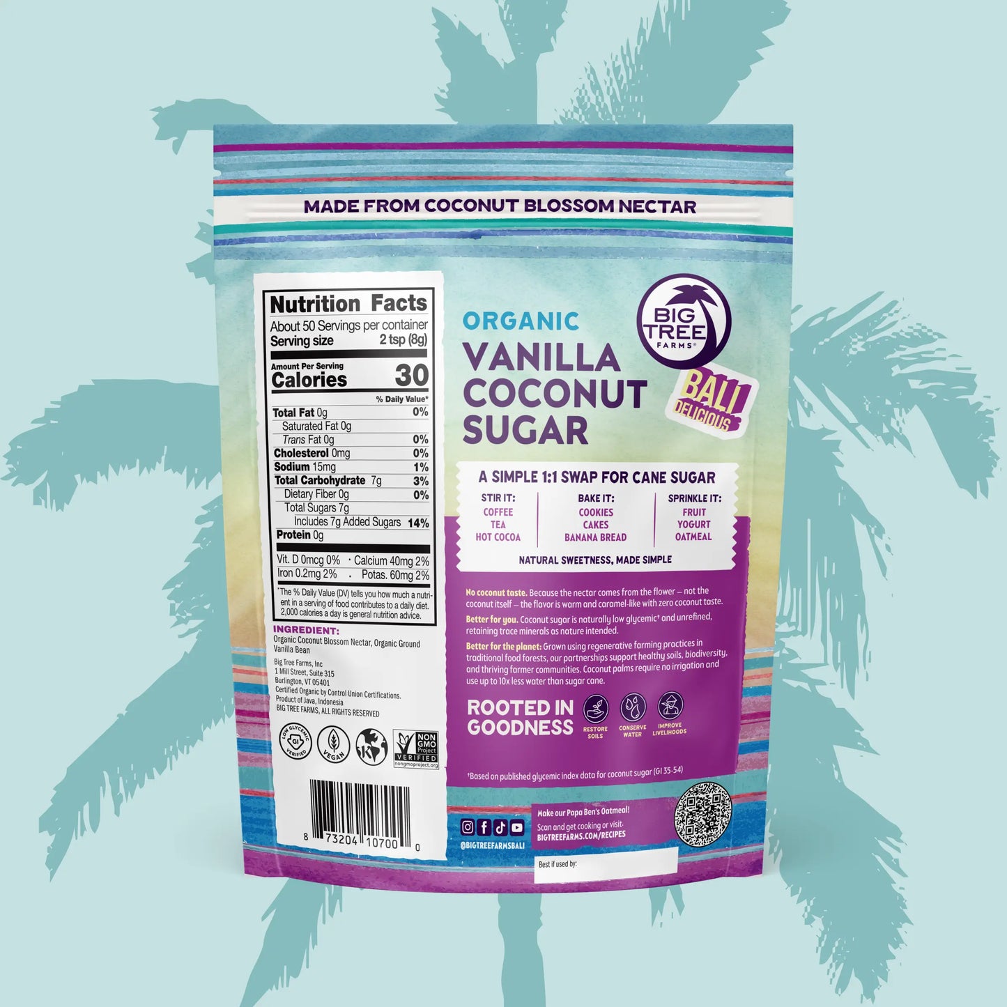 Big Tree Farms - PDP - Sugars Vanilla - Back